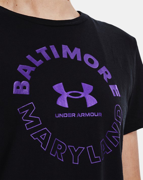 Women's UA Baltimore City Short Sleeve, Black, pdpMainDesktop image number 3
